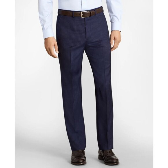 BROOKS BROTHERS 1818 Madison Navy Blue Pinstripe Wool Suit, Size 45L/40W - Picture 3 of 16